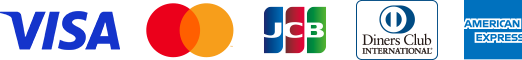 VISA、mastercard、JCB、Diners Club、American Express